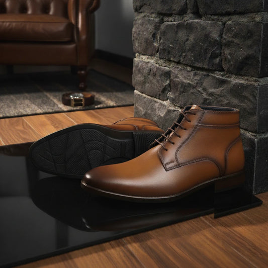 Botines de cuero 6 ojales Hombre